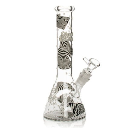 Cheech & Chong Glass GITD Bong - 10in